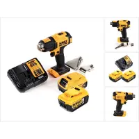 DeWalt DCE 530 P2 Pistolet à air chaud sans fil 18V 530C + 2x batterie 5,0Ah + 1x chargeur + réflecteur de surface et réflecteur