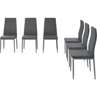 Vicco Chaise de salle à manger Grand Gris 42.5x48cm ensemble de 6 étagères, Model 40740