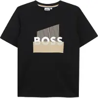 BOSS J52978 Short Sleeve T-shirt Noir 8 Years Garçon