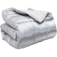 vidaXL Couette d'hiver argent 200 x 200 cm satin et microfibre