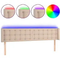 vidaXL Tête de lit LED cappuccino brun 163x16x78/88 cm similicuir