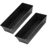 Zenker 9940650 Lot De 2 Moules À Cake Noir Antiadhésif, Moule À Gâteau Rectangle En Teflon, Noir, Acier, Revêtement Teflon, 30cm