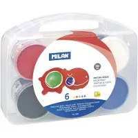 Milan Case 6 Pots Finger Paint Basic Colours 100ml Multicolore Enfants