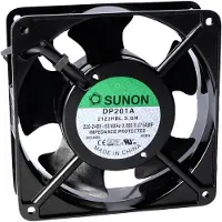 SUNON Ventilateur 230V 120x38 K L 144.4m3/h 44dBA (120 mm, 1x), Ventilateur PC, Noir