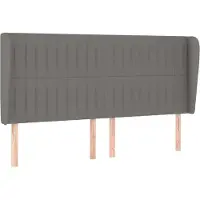 vidaXL Tête de lit avec oreilles gris foncé 203x23x118/128 cm Tissu
