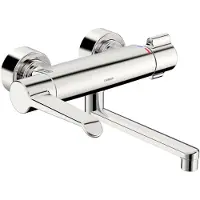 Hansa HANSAclinca Safety + robinetterie de lavabo, saillie 285 mm, levier de commande long, chromé