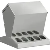 vidaXL Nourrisseur pour poules Argent 40 x 40 x 45 cm Acier galvanisé