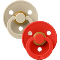 BIBS Colour Tétine - Taille 1 - 2 Pack - Tour - Vanilla/Candy Ap - - 0-6 mois - Tétine