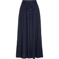 Bonprix Jupe longue en viscose avec taille élastique et lien à nouer