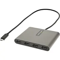 StarTech.com .com Adaptateur USB-C vers 4x HDMI - Carte vidéo et graphique externe - Dongle adaptateur USB Type-C vers Quad HDMI Display - 1080p 60Hz - Multi Monitor Splitter - Windows (USBC2HD4)