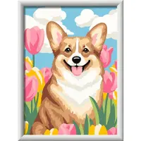 Ravensburger CreArt Peinture par numéros - Corgi fleuri