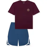 Schiesser Pyjama ' Teens Nightwear ' bleu / prune / bordeaux