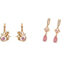Faina Boucles d'oreilles or / violet clair / rose