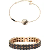 Faina Bracelet or / noir / transparent