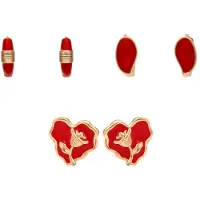 Faina Boucles d'oreilles or / rouge