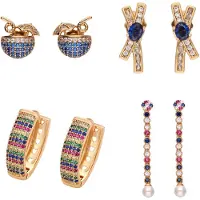Faina Boucles d'oreilles or / mélange de couleurs