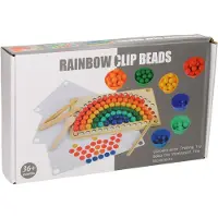 Lobbes Jeu de boules arc-en-ciel en bois Jeu de couleurs pour enfants Éducatif