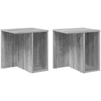 vidaXL Table d'appoint 2 pcs Gris Sonoma 37 x 32 x 40 cm