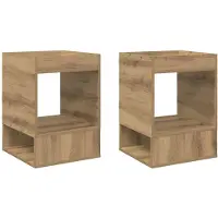 vidaXL Table d'appoint 2 pcs Chêne artisanal 40 x 40 x 56 cm
