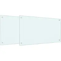 vidaXL Protection de cuisine 2 pcs Blanc 90 x 50 cm verre trempé