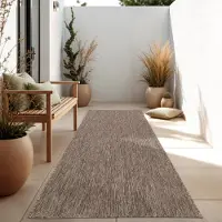 Paco Home In & Outdoor Tapis tissé plat uni moderne résistant aux intempéries pour terrasse cuisine Dimension 80x150 cm