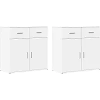 vidaXL Sideboards 2 pcs. Blanc 79x38x80 cm Bois composite