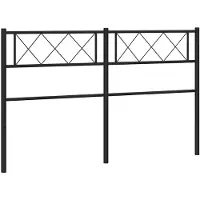 vidaXL Tête de lit de rechange en métal noir 120 cm