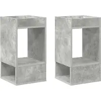 vidaXL Table d'appoint 2 pcs Gris béton 30 x 30 x 56 cm