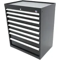 HBM Armoire à outils Profi 8 tiroirs 88 x 58 x 100 cm noire