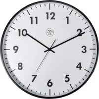Nextime Horloge murale New Ø 40 cm, Noir, Forme : Ronde (40 cm)