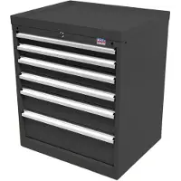 HBM Armoire à outils Profi 6 tiroirs 72 x 58 x 80 cm noir