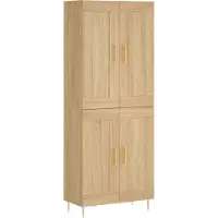 vidaXL Highboard chêne Sonoma 69,5x34x180 cm Matériau dérivé du bois