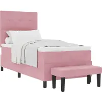 vidaXL Lit boxspring avec tête de lit rose, 200 x 100 cm, velours