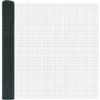 vidaXL Clôture en fil de fer soudé avec pointes, en acier et PVC vert, en treillis
