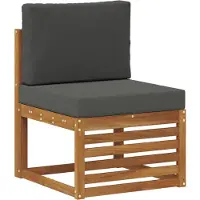 vidaXL Ensemble de canapés d'angle , 6 pièces, couleur naturelle et anthracite, en bois massif d'acacia