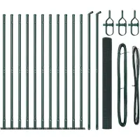 vidaXL Clôture en fil métallique soudé pour l'extérieur, avec base en béton, 25 x 1,4 m, couleur verte