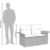 vidaXL Canapé de jardin avec coussins Beige 141 x 62 x 69cm Poly-Rotin