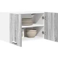 vidaXL Armoire suspendue avec stockage Riga 2 pcs Gris Sonoma et Blanc