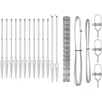 vidaXL Clôture en fil barbelé avec piquets, 50 x 1,2 m, en acier galvanisé, couleur argent