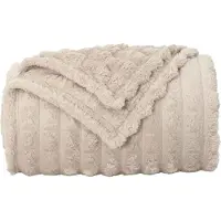 vidaXL Jeté Beige 150 x 130 cm Toison