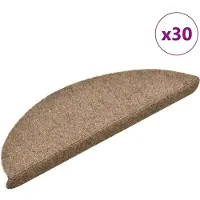 vidaXL Tapis d'escalier autocollants 30 pièces 56 x 17 x 3 cm Beige Demi-rond