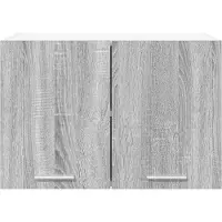 vidaXL Armoire suspendue avec stockage Riga 2 pcs Gris Sonoma et Blanc