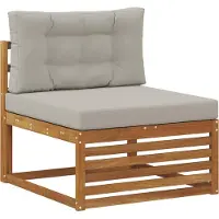 vidaXL Ensemble de canapés 5 pièces Naturel et gris clair Bois massif d'acacia