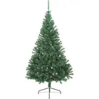 vidaXL Sapin de Noël artificiel pré-éclairé Vert 210 cm PVC