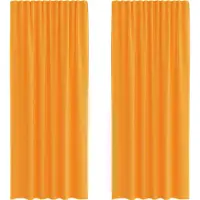 vidaXL Voile Rideaux avec poches pour tringles 2 pcs. Orange