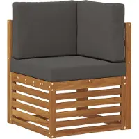vidaXL Ensemble de salon de jardin , 7 pièces, en polyester, couleurs : naturel et anthracite