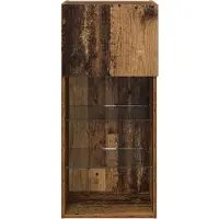 vidaXL Meuble TV mural avec éclairage LED, aspect bois vieilli, 40,5 x 30 x 90 cm