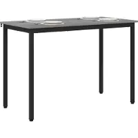vidaXL Table de salle à manger, 110 x 55 x 75 cm, métal, forme rectangulaire