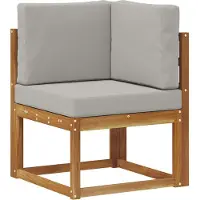 vidaXL Ensemble de salon de jardin , 7 pièces, en polyester naturel et gris clair