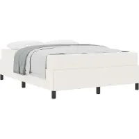 vidaXL Cadre de lit avec matelas Crème 140 x 190 cm Tissu